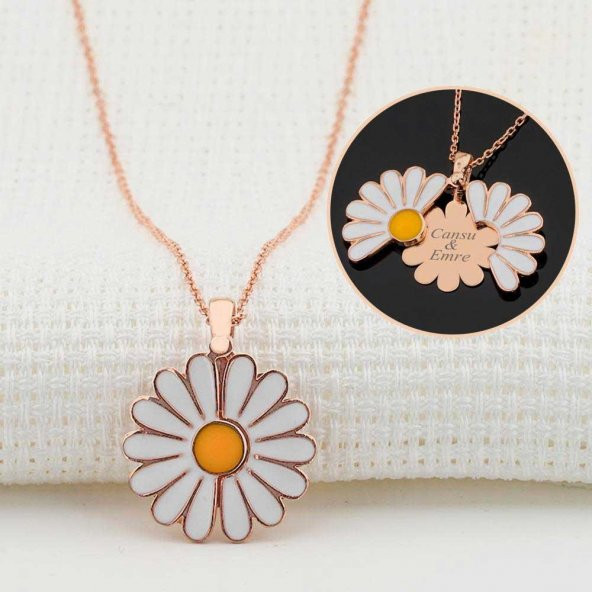 İsimli Papatya  Gümüş Bayan Kolye ürün görseli