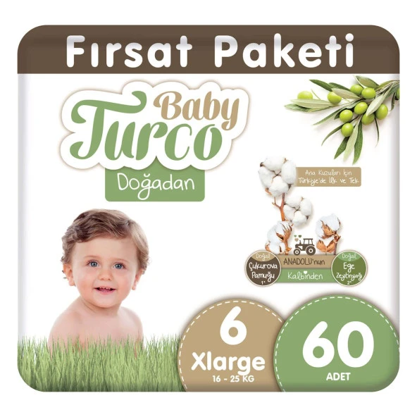 Baby Turco Doğadan 6 Numara Xlarge 60 Adet