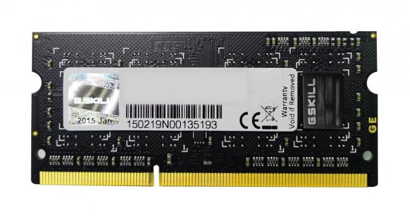GSKILL Value 8GB DDR3 1600Mhz CL9 (F3-1600C11S-8GSQ) 256x8 Chip Notebook