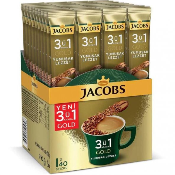 Jacobs 3ü 1 Arada Gold Yumuşak Lezzet Kahve 40lı 18 G