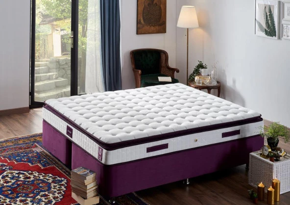 Niron Purple 150x200 Çift Kişilik Pedli Yatak Full Ortopedik Yaylı Yatak