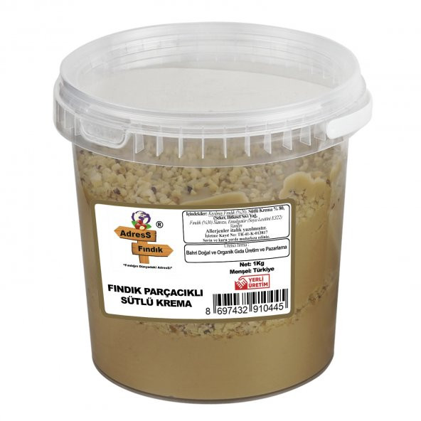 AdresS Fındık - Fındık Parçacıklı Sütlü Krema 1 Kg