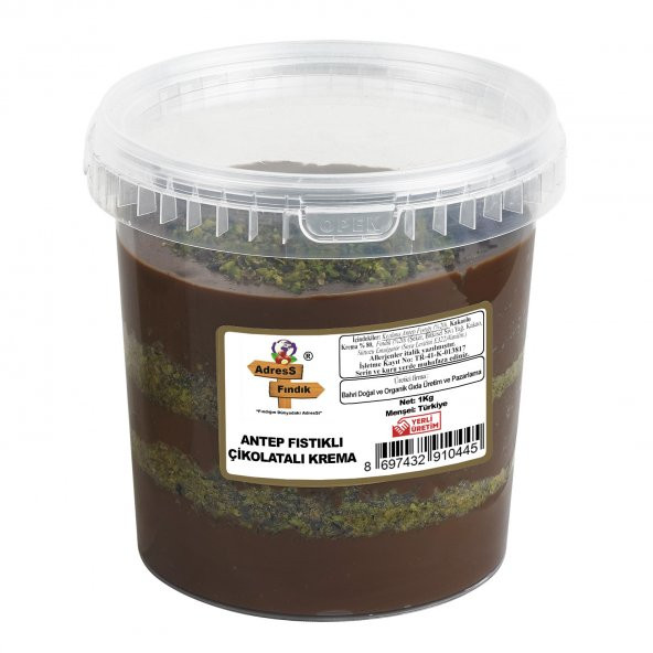 AdresS Fındık - Antep Fıstıklı Çikolatalı Krema 1 Kg