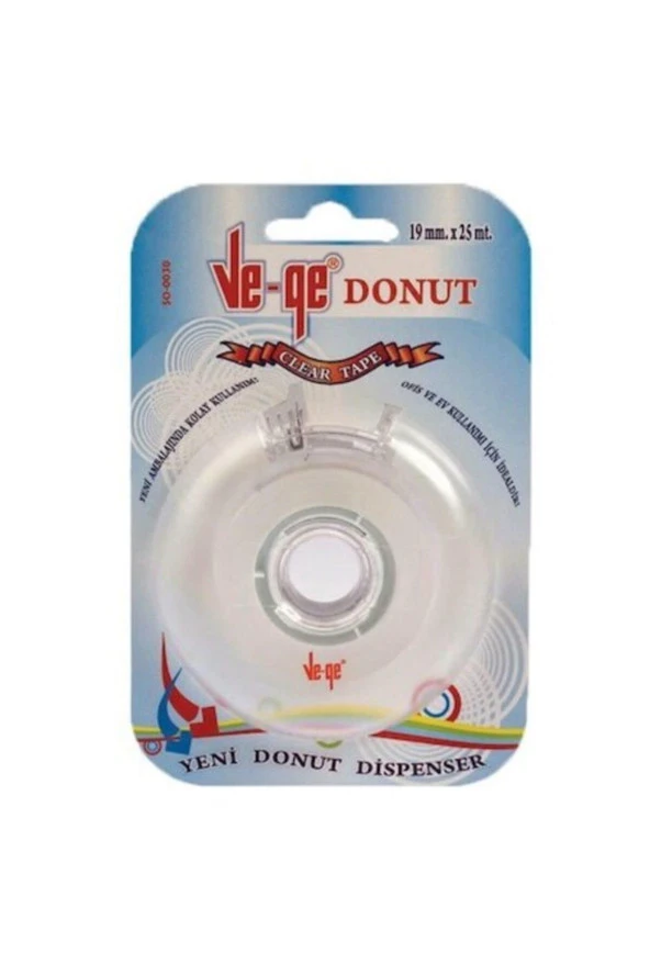 Ve-Ge Selefon Bant Donut Bant Makinalı 19x25 Şeffaf