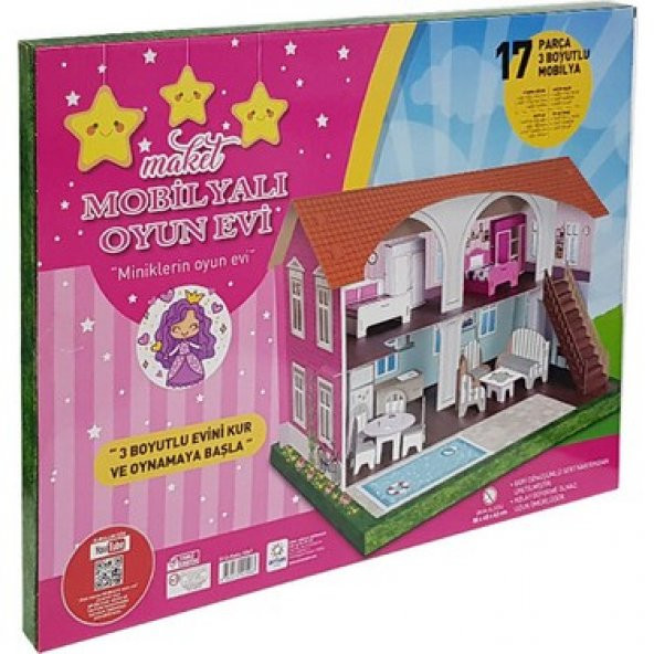 Arnas Toys 3D Karton Maket Boyama Mobilyalı Oyun Evi - 2