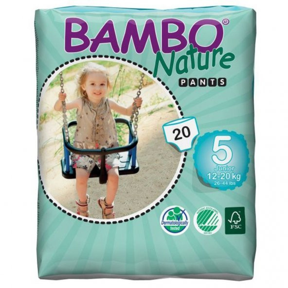Bambo Nature No:5 Ekolojik Alıştırma Külodu 12-20 kg (20 adet)