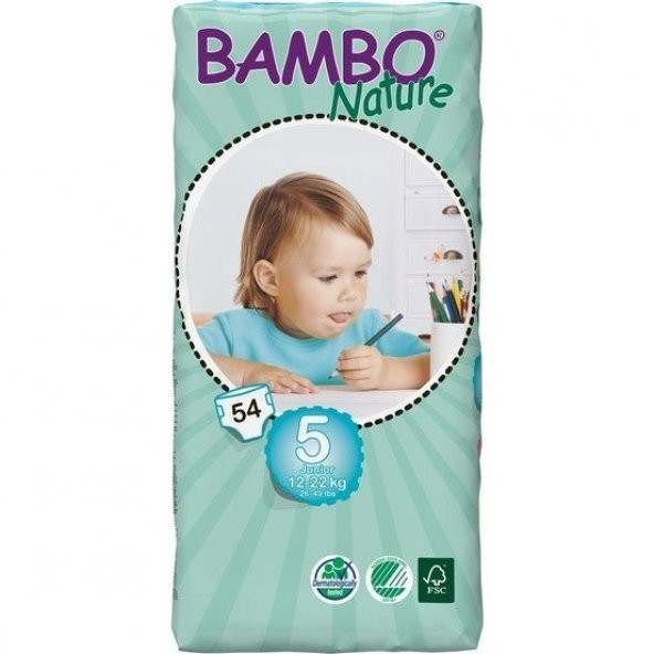 Bambo Nature Ekolojik Bebek Bezi No:5 Maxi 12-22 Kg 54 adet