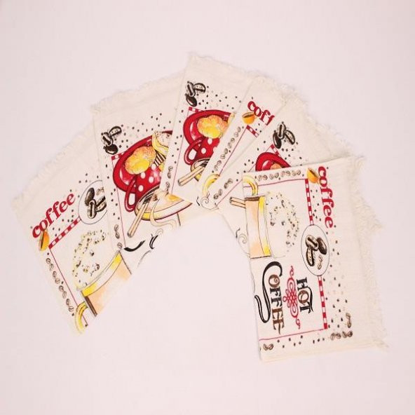 Wedding Home Kadife Baskılı Peçete Coffee 6lı 40x60 - 2