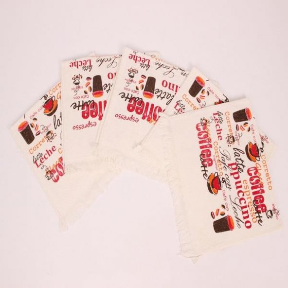 Wedding Home Kadife Baskılı Peçete Kahveler 6lı 40x60 - 2