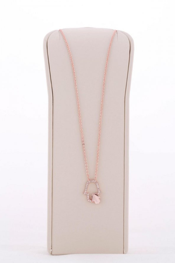 Soobepark El Figürlü Zirkon Kolye Rose Gold Renk - 3