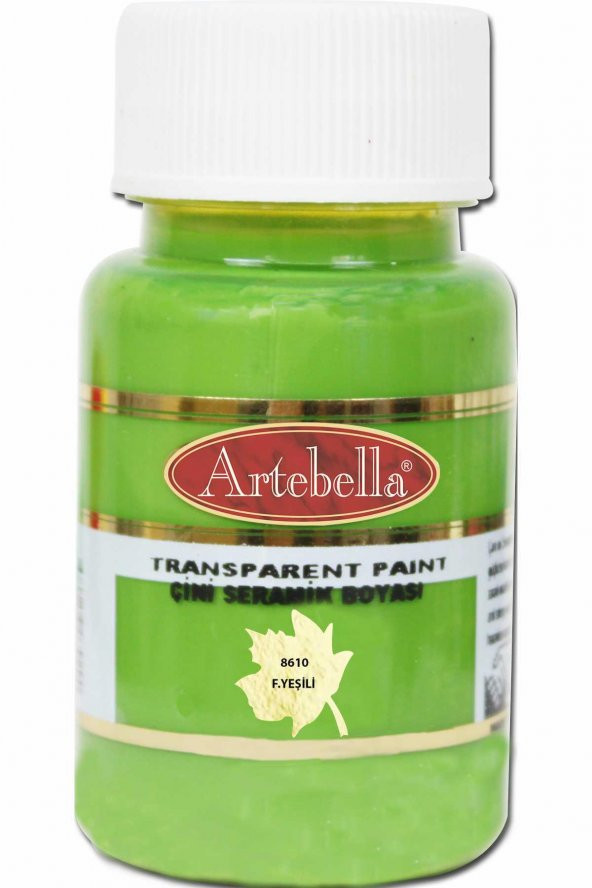 Artebella Transparan Çini Seramik Boyası 861050 Fıstık Yeşili 50 ml - 2
