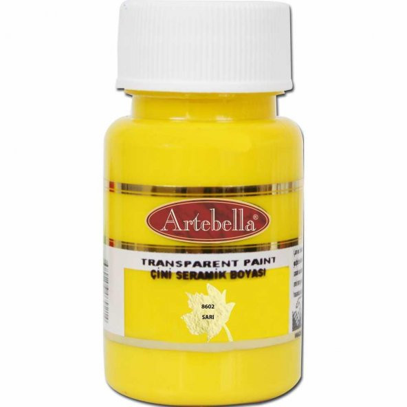 Artebella Transparan Çini Seramik Boyası 860250 Sarı 50 ml