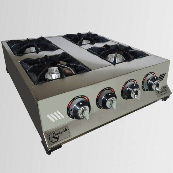 Setüstü Emniyet Ventilli Dörtlü Lokanta Ocağı Lpg(Tüpgaz)/Doğalgaz