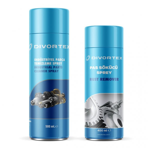 Divortex Pas Sökücü ve Endüstriyel Parça Temizleme Sprey Seti