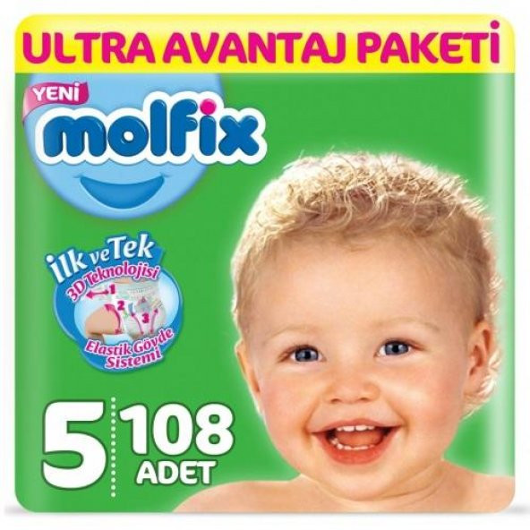 Molfix 5 Beden 108 Adet Bebek Bezi Ultra Avantaj Paketi