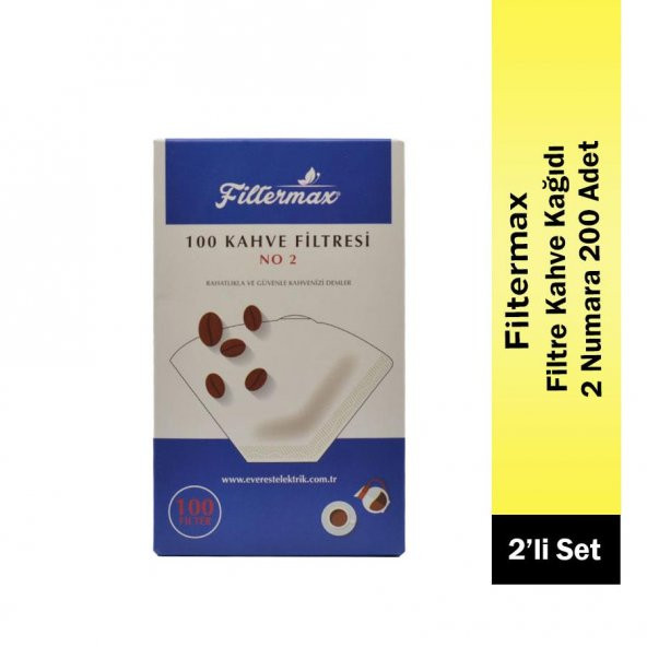 Filtermax Filtre Kahve Kağıdı 2 Numara 2 Li Set 200 Adet