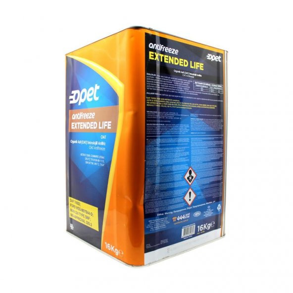 Opet Antifriz Extended Life 16 Kg - Uzun Ömürlü Turuncu Antifriz - 2