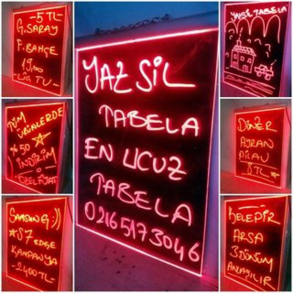 KAMPANYA !!!-YAZ SİL NEON LED TABELA 30X40cm 1 KALEM - 4