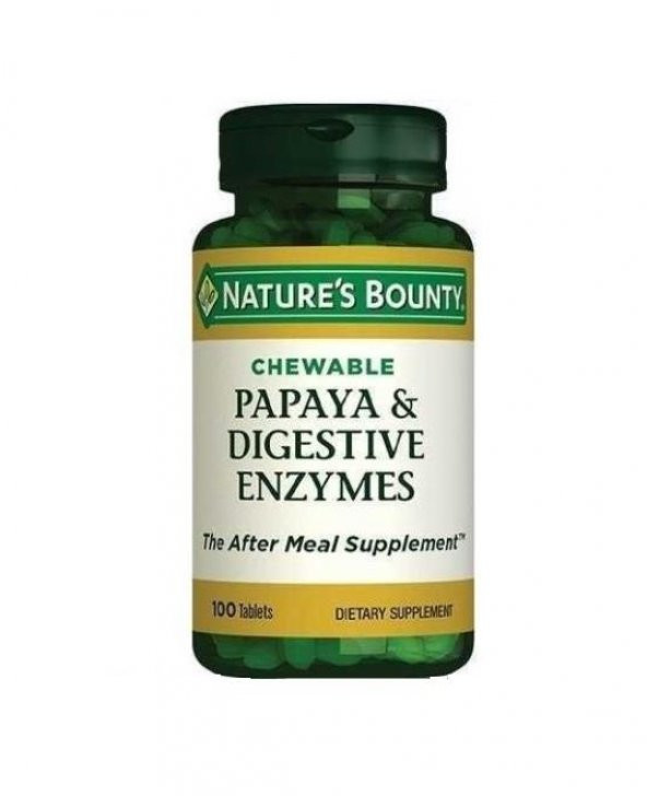Natures Bounty Papaya & Digestive Enzymes 100 Çiğneme Tablet