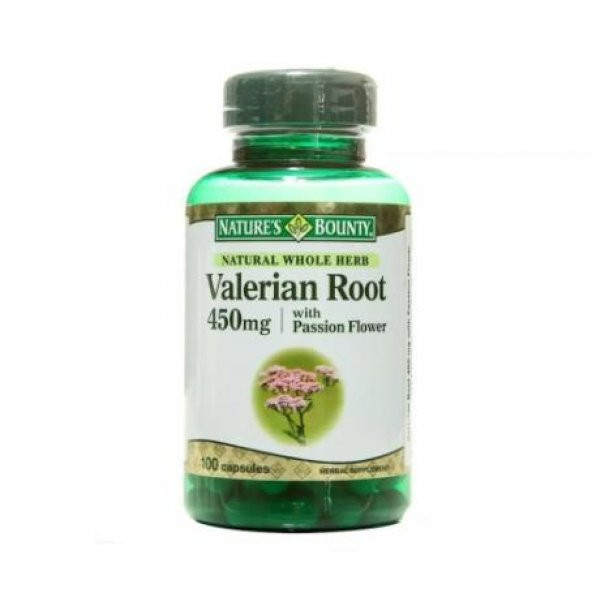 Natures Bounty Valerian Root With Passion Flower 450 mg 100 Kapsül