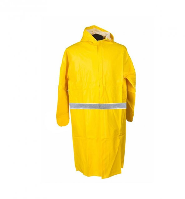 Pvc Yağmurluk  Reflektörlü  İş Güvenlik Yağmurluk Sarı