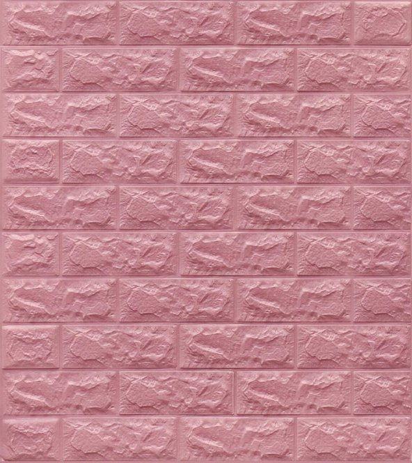 Renkli Duvarlar NW03 Pembe Kendinden Yapışkanlı 3D Dekoratif Duvar Paneli - 8
