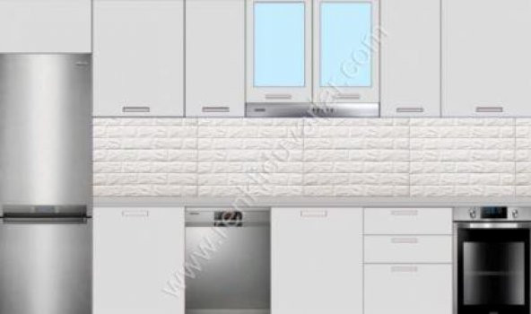 Renkli Duvarlar Kendinden Yapışkanlı 8,5 mm Krem Esnek Sünger Duvar Paneli NW01 - 6