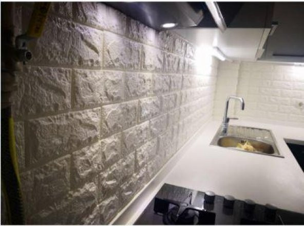 Renkli Duvarlar Kendinden Yapışkanlı 8,5 mm Krem Esnek Sünger Duvar Paneli NW01 - 7