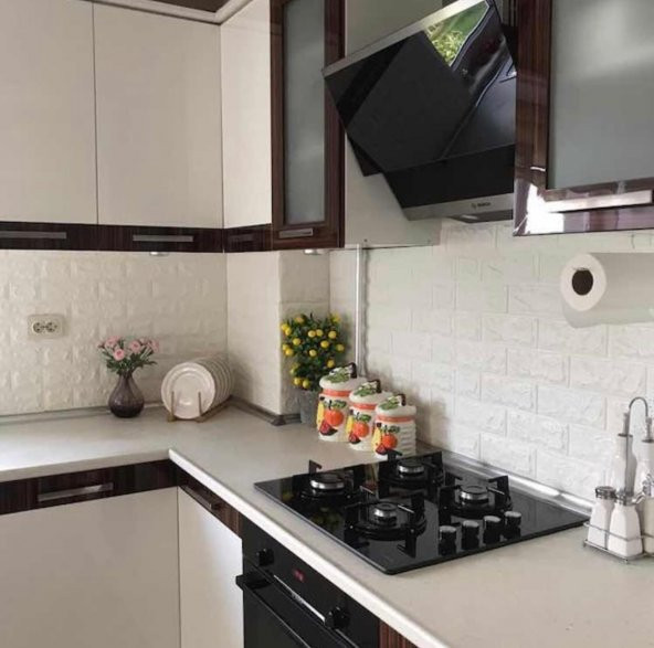 Renkli Duvarlar Kendinden Yapışkanlı 8,5 mm Krem Esnek Sünger Duvar Paneli NW01 - 11