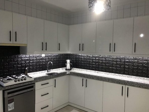 Renkli Duvarlar Gümüş Gri 3D Kendinden Yapışkanlı Duvar Kağıdı Duvar Paneli - 3