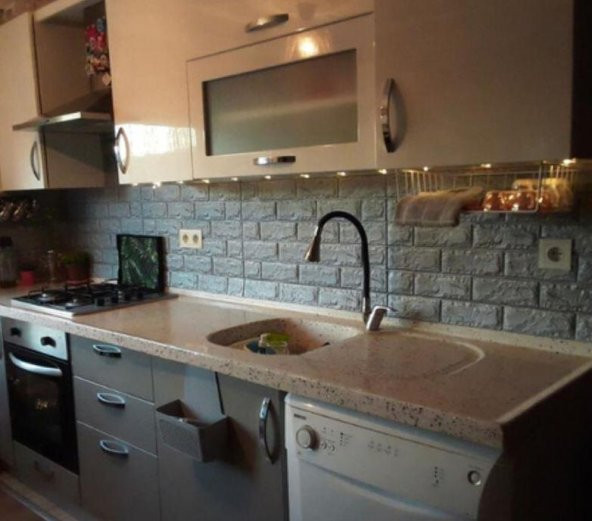 Renkli Duvarlar Gümüş Gri 3D Kendinden Yapışkanlı Duvar Kağıdı Duvar Paneli - 7