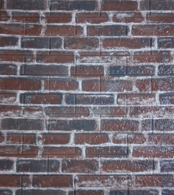 Renkli Duvarlar Çok Renkli 3D Kırmızı Tuğla Kendinden Yapışkanlı Duvar Paneli - 2