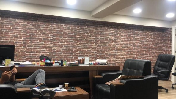 Renkli Duvarlar Çok Renkli 3D Kırmızı Tuğla Kendinden Yapışkanlı Duvar Paneli - 6