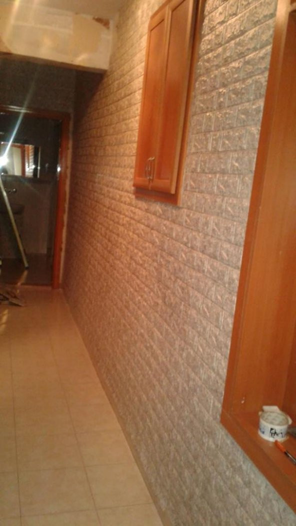 Renkli Duvarlar NW16 Benekli Gri Esnek Sünger Yapışkanlı Duvar Paneli - 2