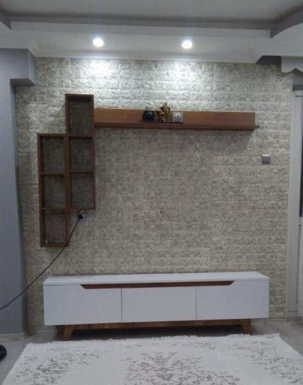 Renkli Duvarlar NW16 Benekli Gri Esnek Sünger Yapışkanlı Duvar Paneli - 8