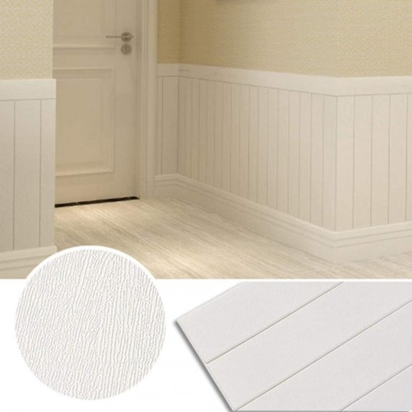 Renkli Duvarlar Beyaz Lambiri 3D Kendinden Yapışkanlı Duvar Kaplama Kağıdı Paneli - 2