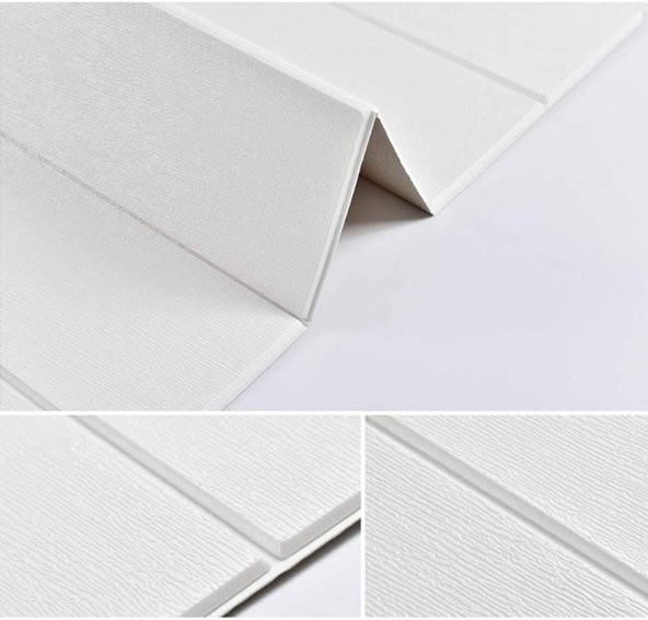 Renkli Duvarlar Beyaz Lambiri 3D Kendinden Yapışkanlı Duvar Kaplama Kağıdı Paneli - 9