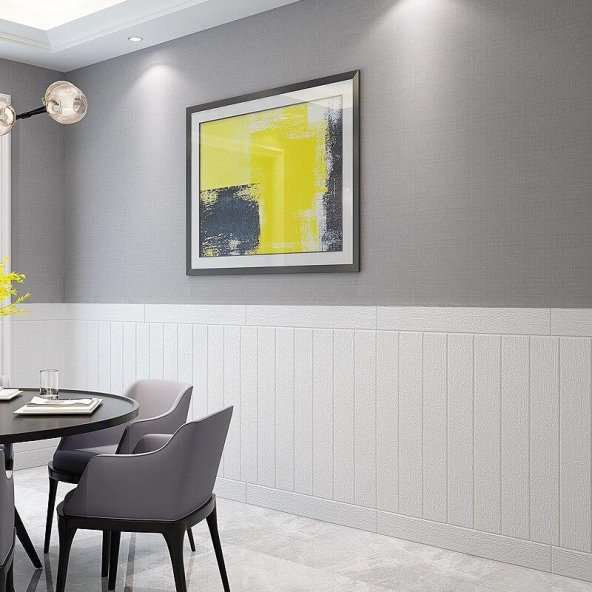 Renkli Duvarlar Beyaz Lambiri 3D Kendinden Yapışkanlı Duvar Kaplama Kağıdı Paneli - 10