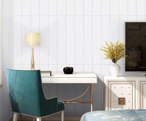 Renkli Duvarlar Beyaz Lambiri 3D Kendinden Yapışkanlı Duvar Kaplama Kağıdı Paneli - 12