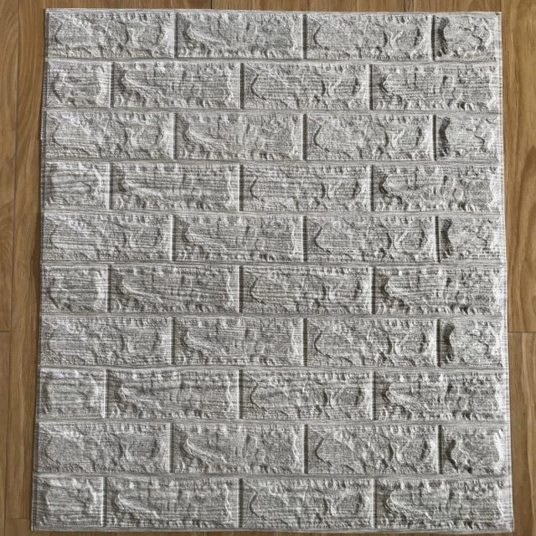 Renkli Duvarlar NW10 Çizgili Gri Kendinden Yapışkanlı 3D Dekoratif Duvar Paneli - 2