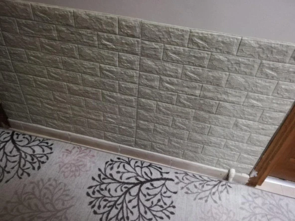 Renkli Duvarlar NW10 Çizgili Gri Kendinden Yapışkanlı 3D Dekoratif Duvar Paneli - 4