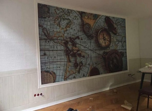 Renkli Duvarlar Krem Ahşap Lambiri 3D Kendinden Yapışkanlı Duvar Kağıdı Paneli - 5