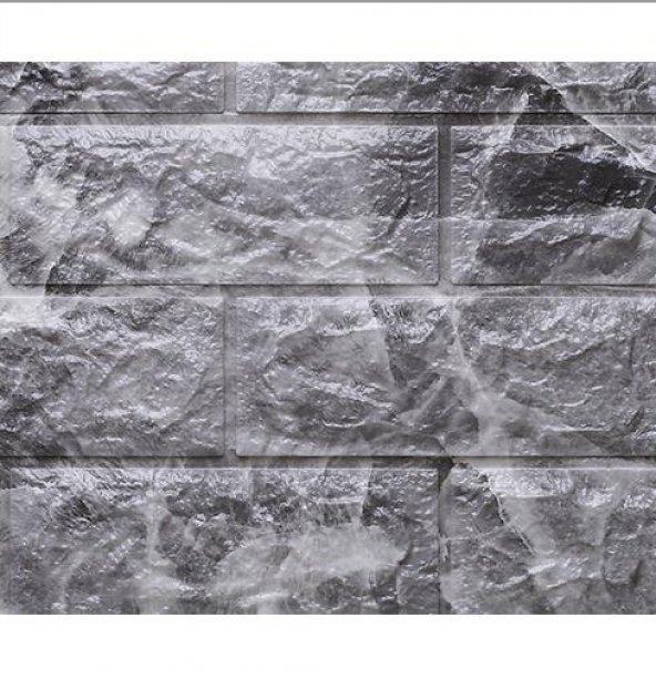 Renkli Duvarlar NW13 Alaca Gri Kendinden Yapışkanlı 3D Dekoratif Duvar Paneli