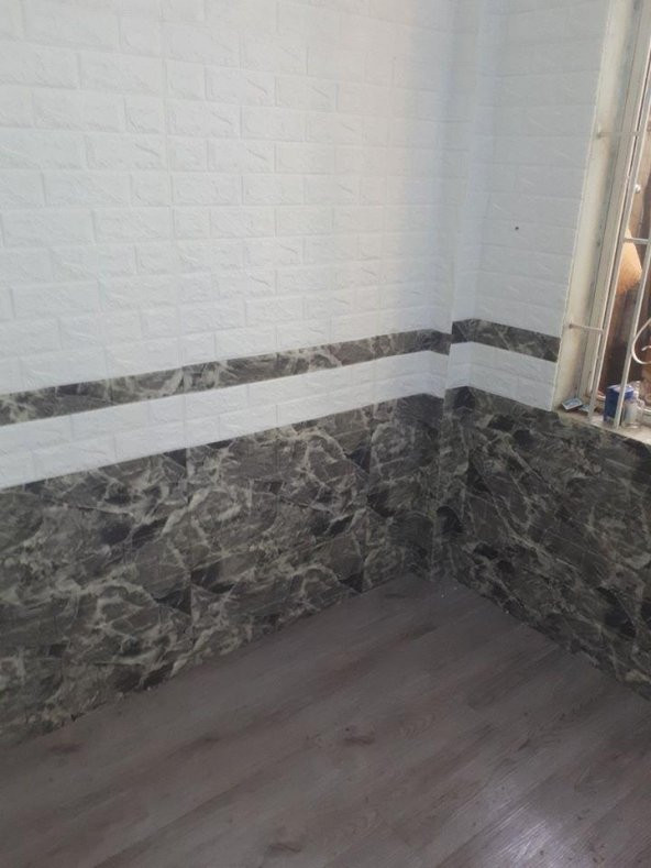 Renkli Duvarlar NW13 Alaca Gri Kendinden Yapışkanlı 3D Dekoratif Duvar Paneli - 11