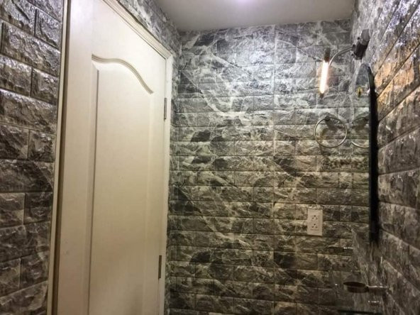 Renkli Duvarlar Kendinden Yapışkanlı 3D Boyut Alaca Krem Duvar Kağıdı Kaplama Paneli - 7