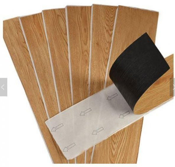 Renkli Duvarlar NWYP03 Naturel Bej Yapışkanlı Ahşap PVC Yer Döşeme Parkesi - 9