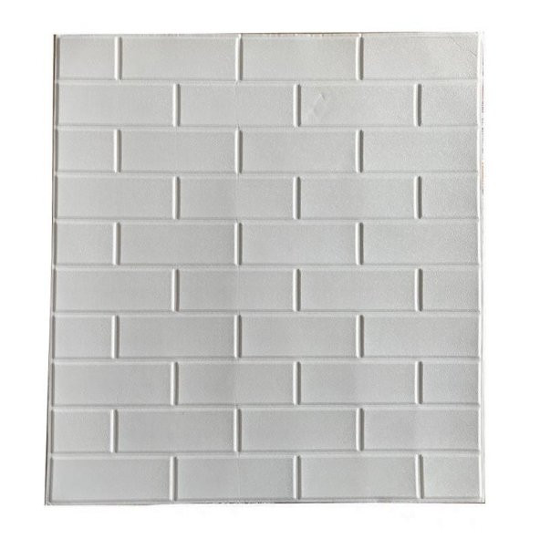 NW63 Beyaz Sade Tuğla Kendinden Yapışkanlı Duvar Paneli