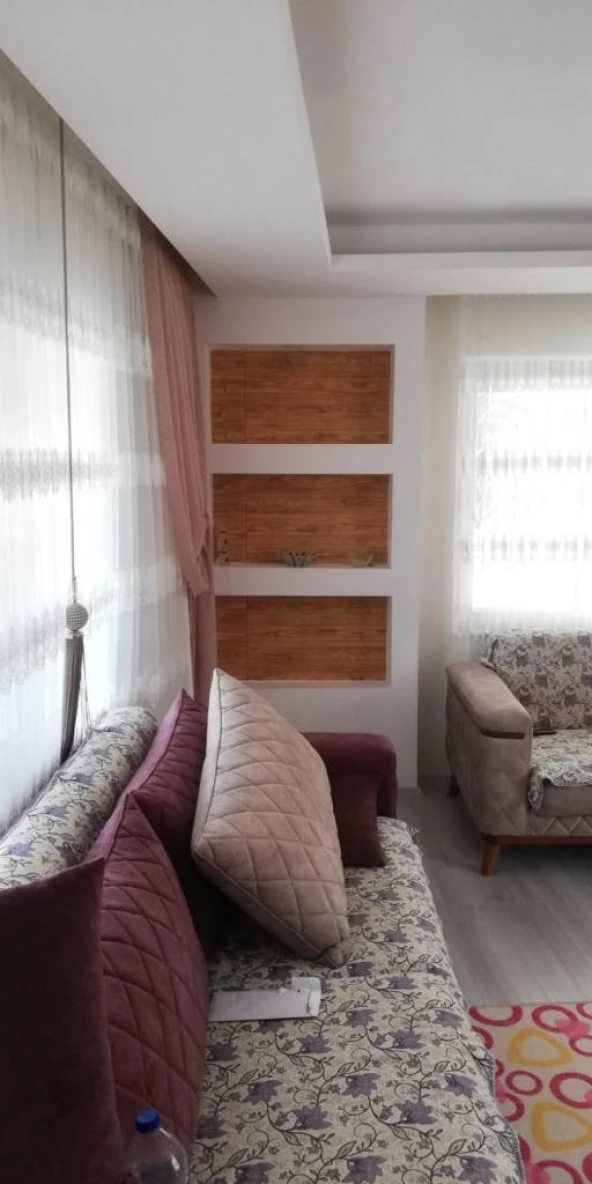 Renkli Duvarlar Ahşap Lambiri Ceviz Rengi Yapışkanlı Duvar Kağıdı 3D Paneli NW84 - 6