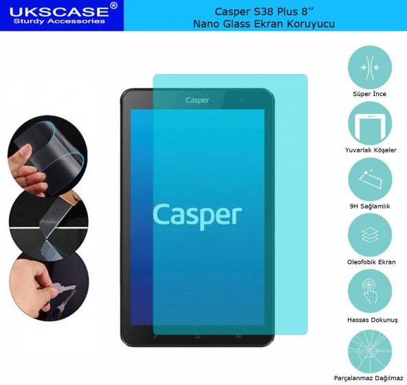 Casper S38 Plus 8'' Nano Glass Ekran Koruyucu