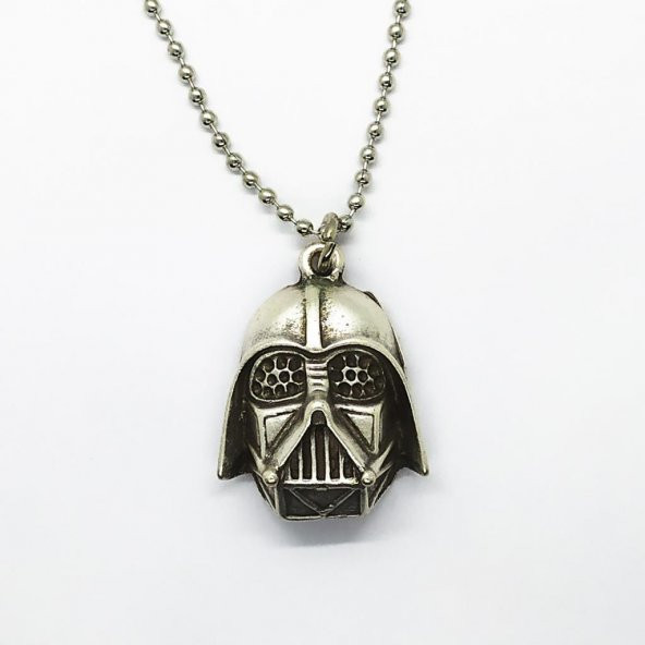 Star Wars Darth Vader Gri Kask 60 cm Zincirli Metal Kolye